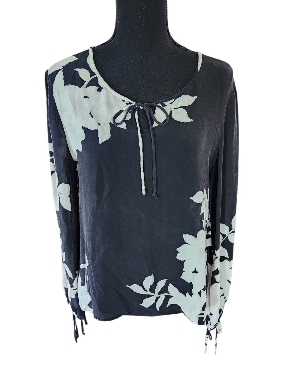 Rena Rowan Floral 100% Silk Blouse Top Size 8